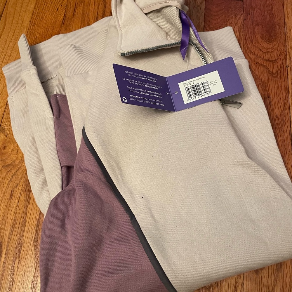 Seraphine Maternity Beige & Purple Zip-Up